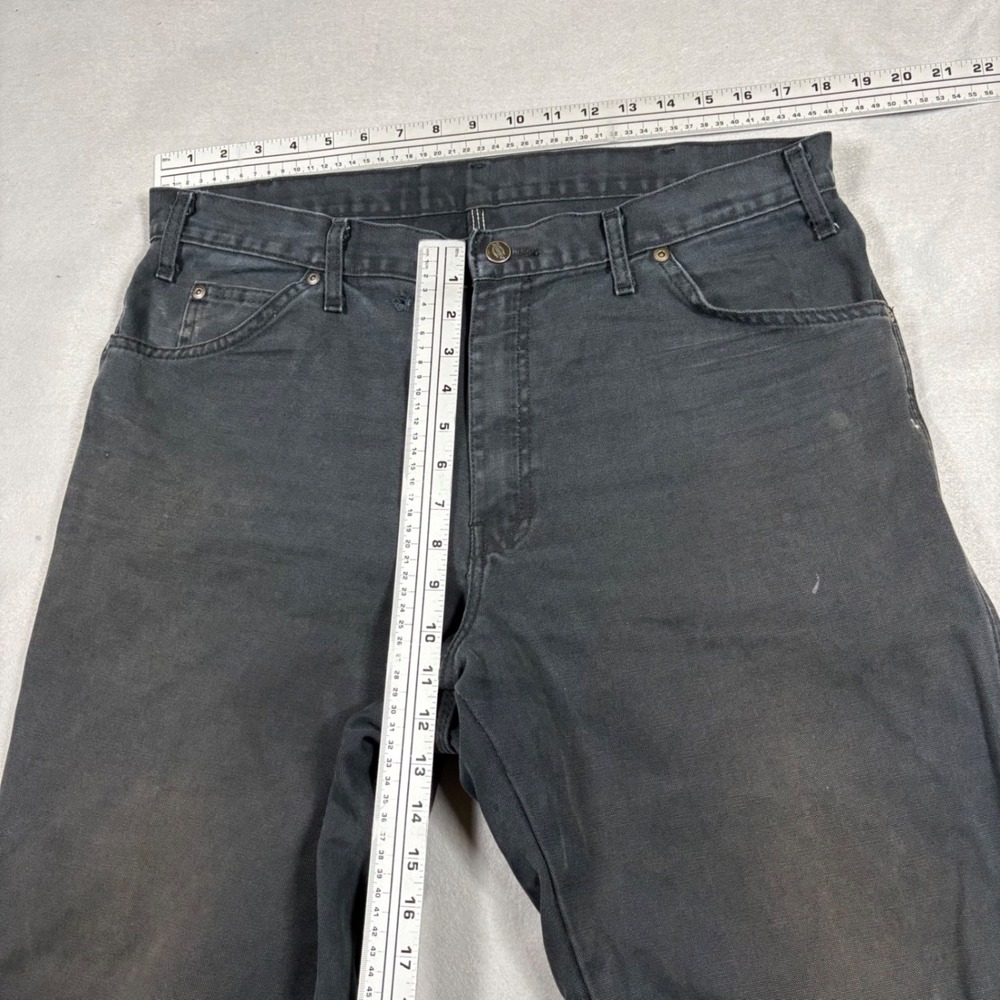 Dickies Carpenter Pants Mens 36x34 Faded Black Canvas Workwear Utility 1939RBK - Picture 5 of 6